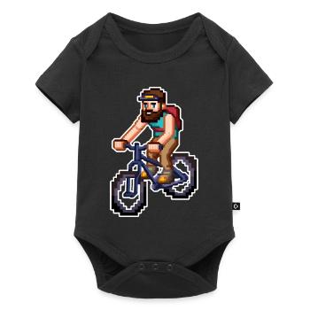 Mountain Bike Pixel Art - Baby Premium short-sleeve bodysuit - black - Front