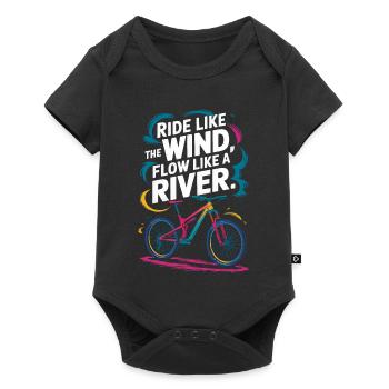 Inspirational Cycling Motivational Design - Baby Premium short-sleeve bodysuit - black - Front