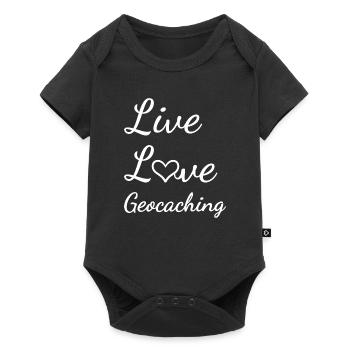 Geocacher Live Love Geocaching - Baby Premium short-sleeve bodysuit - black - Front