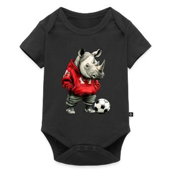 Rhino Footballer red - Baby Premium short-sleeve bodysuit - black - Front