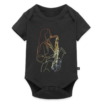 Croquis de saxophoniste vintage - Body à manches courtes Premium Bébé - noir - Devant