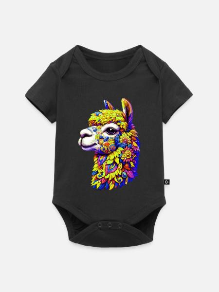 Alpaka - Baby Premium Kurzarmbody - Schwarz