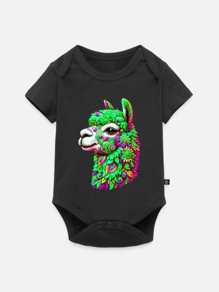 Alpaka - Baby Premium Kurzarmbody - Schwarz