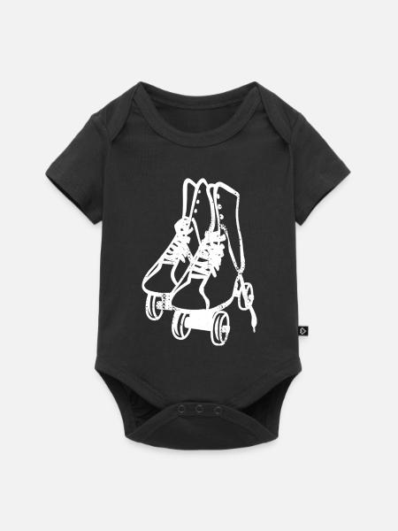 Retro Rollschuhe - Baby Premium Kurzarmbody - Schwarz