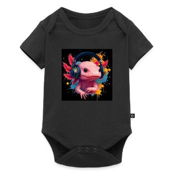 Happy Axolotl in Music Fever & Colorful Splash - Baby Premium short-sleeve bodysuit - black - Front