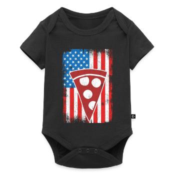 4th of July US Pizza - Baby Premium short-sleeve bodysuit - black - Front
