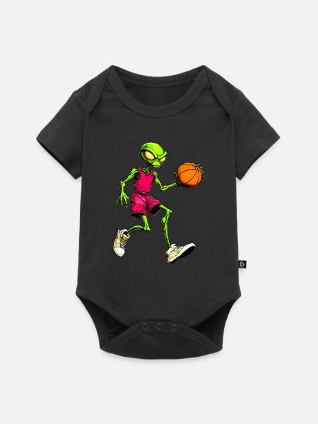 Basketball Aliens - Baby Premium Kurzarmbody - Schwarz