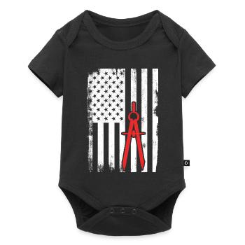 Architecture USA Flag - Baby Premium short-sleeve bodysuit - black - Front