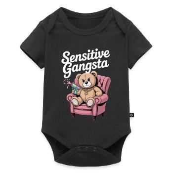 Sensitive Gangsta Teddy Edition - Baby Premium short-sleeve bodysuit - black - Front
