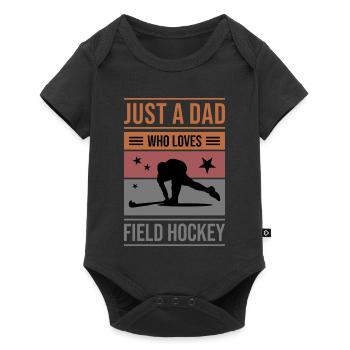 T-shirt au design cool de hockey sur gazon pour les papas. - Body à manches courtes Premium Bébé - noir - Devant