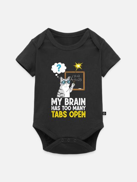 Humorvolles Katzenbild mit Schulkonzept - Baby Premium Kurzarmbody - Schwarz