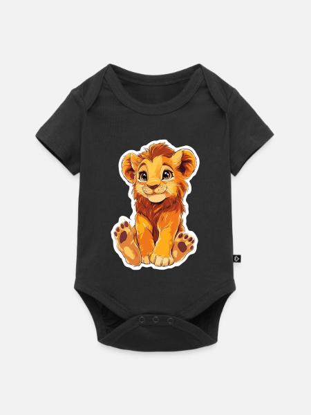 Löwe - Baby Premium Kurzarmbody - Schwarz