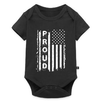Drapeaux américains et graphiques de texte - Body à manches courtes Premium Bébé - noir - Devant