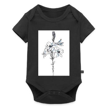 Blue lillies - Baby Premium Kurzarmbody - Schwarz - Vorne