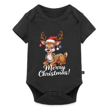 Pull de Noël renne Joyeux Noël drôle - Body à manches courtes Premium Bébé - noir - Devant