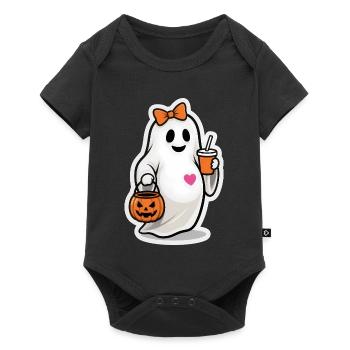 Halloween Enceinte Fantôme Drôle Fête - Body à manches courtes Premium Bébé - noir - Devant