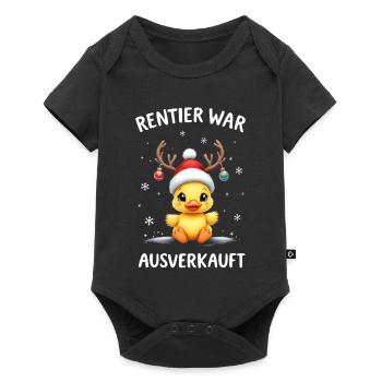 Renne était épuisé Canard de Noël drôle - Body à manches courtes Premium Bébé - noir - Devant