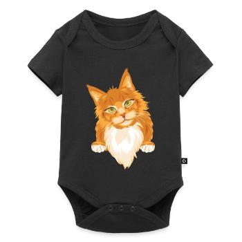 Shy cute ginger cat - Baby Premium short-sleeve bodysuit - black - Front