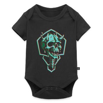 Neon skull in hexagon - Baby Premium short-sleeve bodysuit - black - Front
