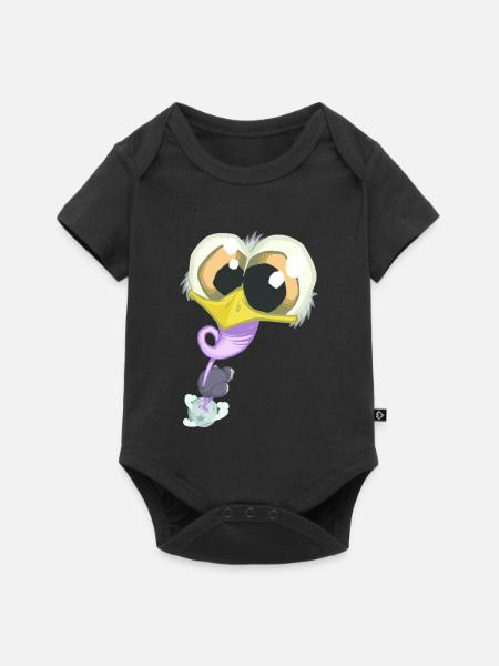Weltraumstraußen - Baby Premium Kurzarmbody - Schwarz
