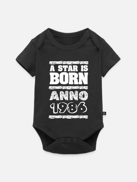 1986 - Baby Premium Kurzarmbody - Schwarz