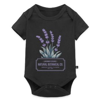 Lavender Essence – Botanical Vintage Label - Baby Premium short-sleeve bodysuit - black - Front