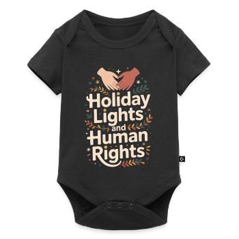 Lumières de Noël et droits de l’homme - Body à manches courtes Premium Bébé - noir - Devant