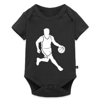 Basketball Player Silhouette Dribbling Streetball - Baby Premium short-sleeve bodysuit - black - Front