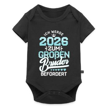 Großer Bruder 2026 Schwangerschaft Baby - Baby Premium Kurzarmbody - Schwarz - Vorne