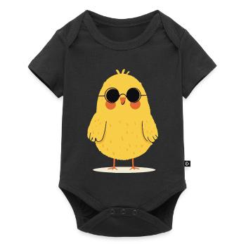 Chick with sunglasses - Baby Premium short-sleeve bodysuit - black - Front