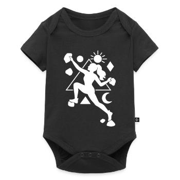 Bouldering Ladies Woman Geometric Day and Night - Baby Premium short-sleeve bodysuit - black - Front