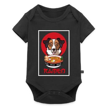 Australian Shepherd Dog Ramen Noodle Bowl Art - Baby Premium short-sleeve bodysuit - black - Front