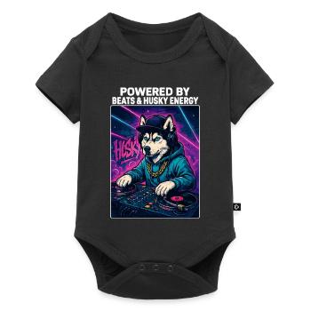 Husky DJ – Streetwear urbain avec Beats Energy - Body à manches courtes Premium Bébé - noir - Devant
