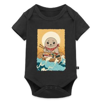 Kawaii Seal North Sea Sushi - Baby Premium short-sleeve bodysuit - black - Front