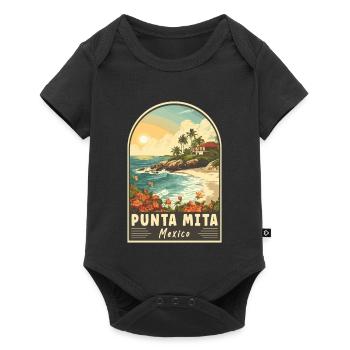 Punta Mita Mexico Tropical Paradise Travel Art - Baby Premium short-sleeve bodysuit - black - Front