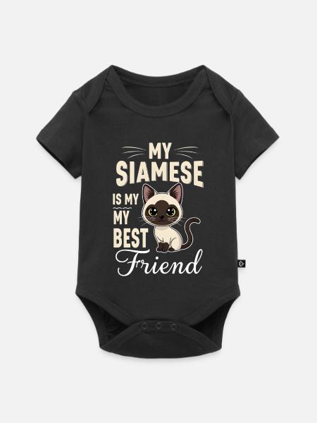 Siamkatze Siamkatze - Baby Premium Kurzarmbody - Schwarz