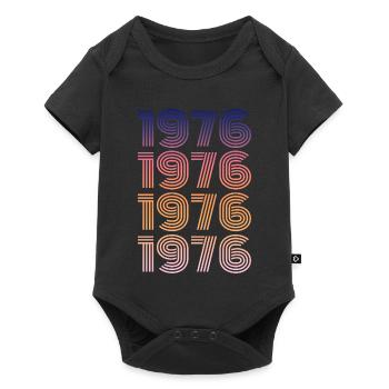 Vintage 1976 - Baby Premium Kurzarmbody - Schwarz - Vorne