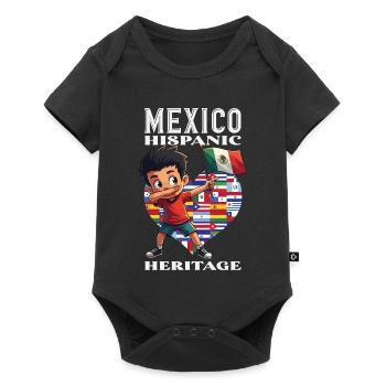 Fierté du Mexique & Maison Drapeau du Mexique - Body à manches courtes Premium Bébé - noir - Devant