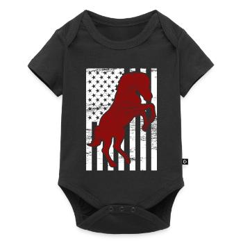 4. Juli USA Reiten - Baby Premium Kurzarmbody - Schwarz - Vorne