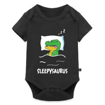 Sleepysaurus Dino endormi Drôle de crèche Dinosaure - Body à manches courtes Premium Bébé - noir - Devant