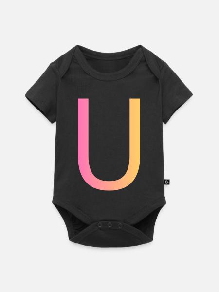 U - Baby Premium Kurzarmbody - Schwarz
