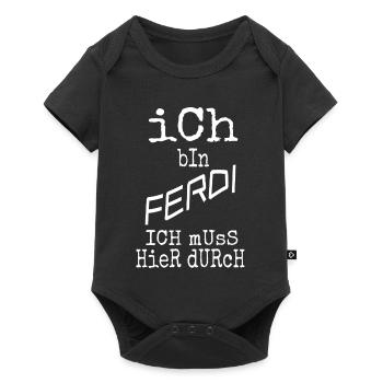 Ich bin Ferdi – handgezeichnet Typo - Baby Premium Kurzarmbody - Schwarz - Vorne