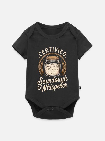Sauerteig-Flüsterer-Krug-Abzeichen - Baby Premium Kurzarmbody - Schwarz