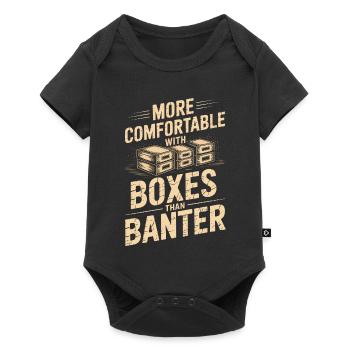 More Comfortable With Boxes Than Banter - Baby Premium short-sleeve bodysuit - black - Front