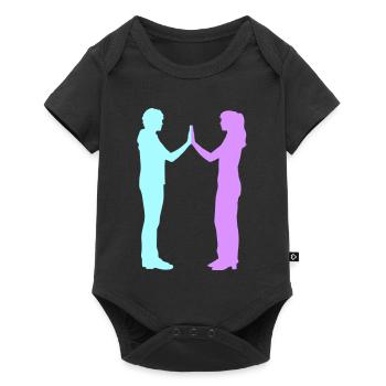 People Group Silhouette Friends Team Together - Baby Premium short-sleeve bodysuit - black - Front