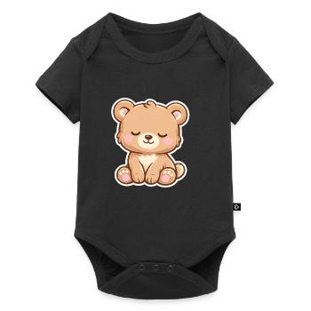 Cute Pastel Sleeping baby Bear Kawaii style - Baby Premium short-sleeve bodysuit - black - Front