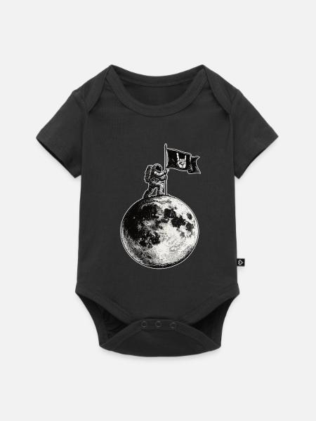 Metalhand Flagge auf dem Mond - Baby Premium Kurzarmbody - Schwarz