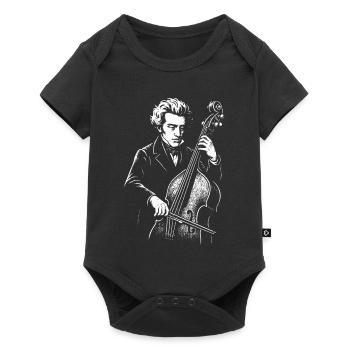 kierkegaard joue de la contrebasse dans un t-shirt de groupe de jazz - Body à manches courtes Premium Bébé - noir - Devant