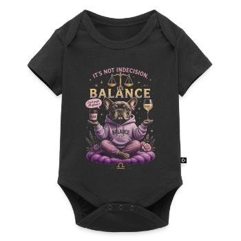 Humour Zen du Bouledogue - Zodiaque Balance - Body à manches courtes Premium Bébé - noir - Devant