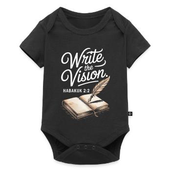 Schreibe die Vision Bibelkunst - Baby Premium Kurzarmbody - Schwarz - Vorne